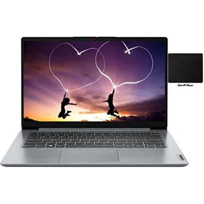 Image of Lenovo 14 1i HD Laptop, Intel Dual Core Celeron N4020, 512GB NVME SSD, 64GB eMMC, 4GB RAM, Webcam, HDMI, 1Year Office 365 w/GalliumPi Mousepad