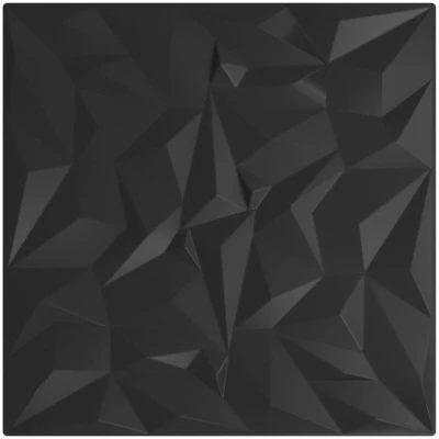 Image of vidaXL Wall Panels 48 pcs Black 50x50 cm XPS 12 m² Amethyst