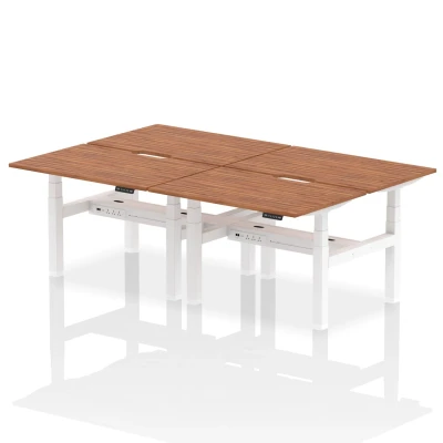 Image of Air B2B 1200x800 Adjustable 4P Bench Desk Scalloped Walnut/White