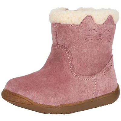Image of Geox Baby Macchia Girl B Ankle Boot, Rose Smoke, 3 UK Child