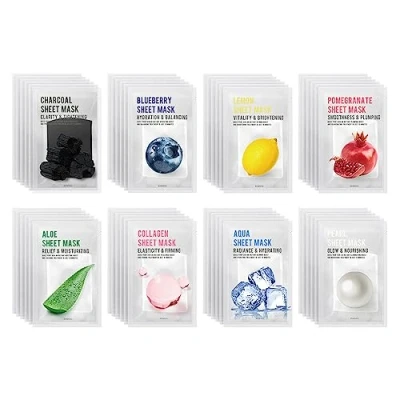 Image of [PACK OF 48] EUNYUL Purity Sheet mask Pack (8 Types x 6 Set) Korean Skincare face masks beauty bulk set