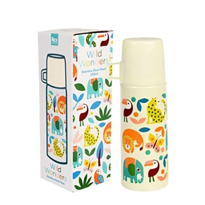 Image of Wild Wonders Stainless Steel Flask and Cup 350ml