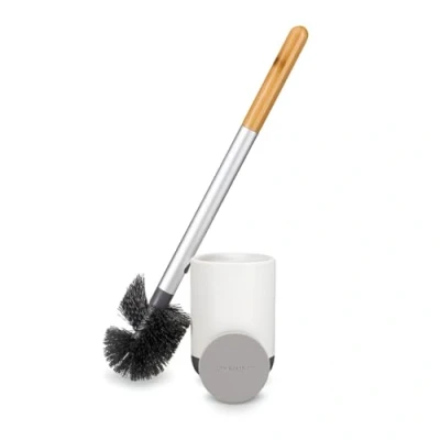 Image of Full Circle Toilet Brush with Replaceable Head, Ceramic, White/Opulent Garden
