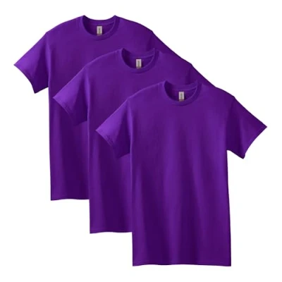 Image of Gildan Heavy Cotton T Shirt, Style G5000, Multipack, Purple (3 Pack), XL (Pack of 3)