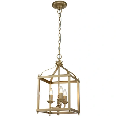 Image of Kichler Larkin Lanterns Pendant Ceiling Light Painted Natural Brass