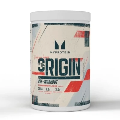 Image of Myprotein Origin Pre Workout Power with Beta Alanine and Caffeine Strawberry Laces 600g