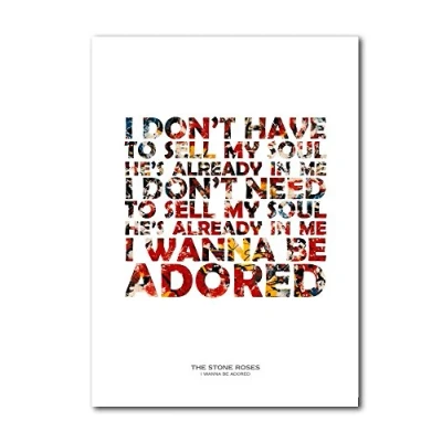 Image of Libretto Designs STONE ROSES I Wanna be Adored Unframed Art Print with lyrics