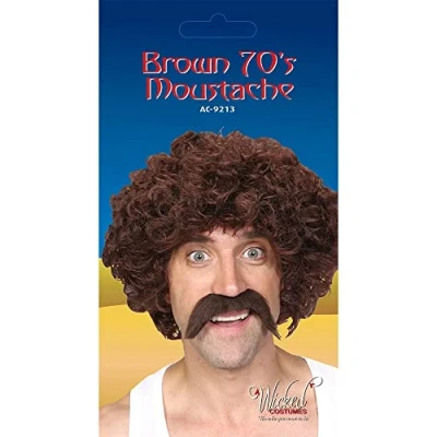 Image of Wicked Costumes Adult 70&#039;s Style Brown Tash Fancy Dress Accessory