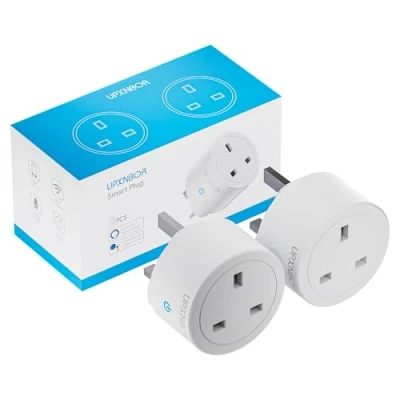 Image of UPXNBOR Smart Plug WiFi, Works with Alexa &amp; Google Home, Energy Monitoring, App Voice Control, Timer, 2.4GHz Only, 13A, 2 Pack