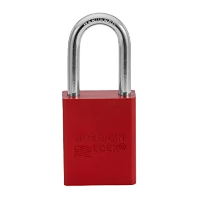 Image of Master Lock A1106RED Aluminum Red Safety Padlock with 1/4&quot; x 1 1/2&quot; Shackle (Pack of 1)