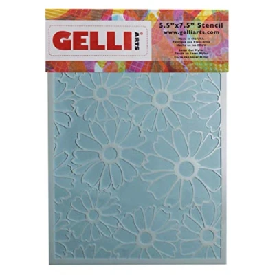 Image of Gelli Arts Flower Stencil, Synthetic Material, White, 22.7 x 15.2 0.1 cm