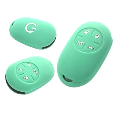 Image of Nordecco Silicone Key Fob Cover Protective Case Compatible With Fiat 500e Electric 2022 and Above (Light Mint Green)