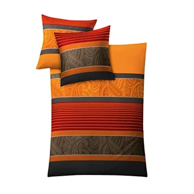 Image of Kleine Wolke &quot;Cambridge Bed Linen Set, mako satin, chili, 135 x 200 cm