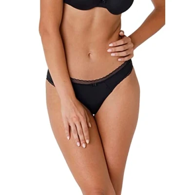 Image of Lovable Women&#039;s Slip microfibra leggera My Daily Comfort Underpants, Black (004 NERO), 4 / L
