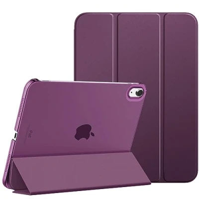Image of MoKo for iPad 10th Generation Case 2022, Slim Stand Hard PC Translucent Back Shell Smart Cover Gen 10.9 inch Support Touch ID, Auto Wake/Sleep, Deep Purple