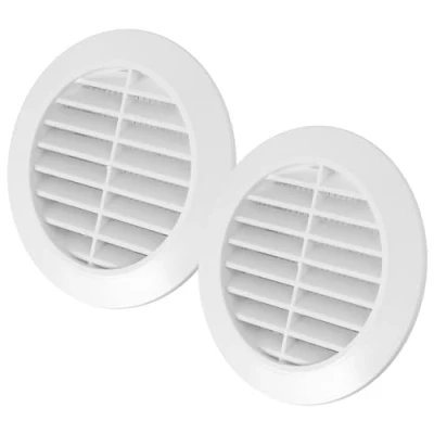 Image of Vent Systems 80 mm / 3.15&#039;&#039; Inch White Pack of 2 Air Cover Round Vents Ventilation Grille Integrated Insect Screen HVAC for Bathroom, Home Office, Kitchen