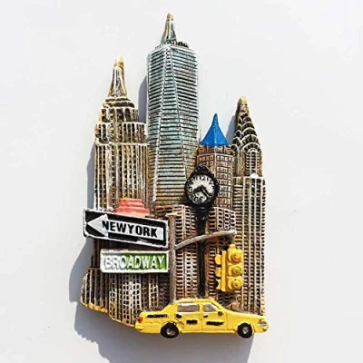 Image of 3D New York USA Fridge Magnet Travel Souvenir Gift Collection Home Kitchen Decoration Magnetic Sticker, America Refrigerator