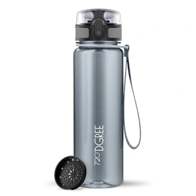 Image of 720DGREE Water Bottle Kids 500ml “uberBottle“ crystalClear +Sieve BPA Free Tritan, Leakproof, Reusable Drinking Waterbottle for Children, School, Playground, Boys, Girls, Handbag, Sport