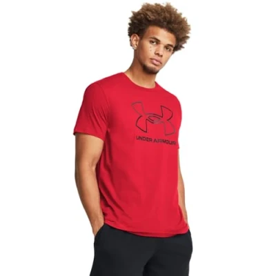 Image of Under Armour Foundation Update Sports Tshirt, Men&#039;s, Size: Medium, Red/black