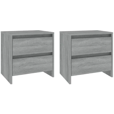 Image of vidaXL Bedside Cabinets 2 pcs Grey Sonoma 45x34.5x44.5 cm Engineered Wood