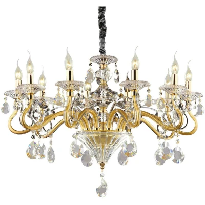 Image of Negresco 10 Light Chandelier Gold Finish, E14