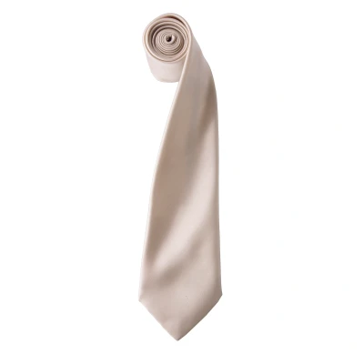 Image of Premier Mens Plain Satin Tie (Narrow Blade) (Natural) One Size