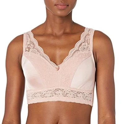 Image of Rhonda Shear Women&#039;s Pin Up Leisure Bra with Removable Pads, Rose Blush, M
