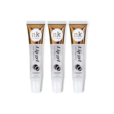 Image of NK Lip gloss gel 15ml Vitamin E, Shiny, Nourishes, (Coconut, Pack Of 3)
