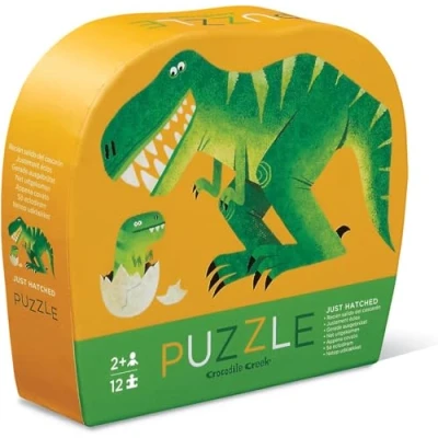 Image of Crocodile Creek Mini Floor Puzzle Just Hatched 12 Large Jigsaw Pieces for Kids Ages 2 Years and up Heavy Duty Box Storage Finished is 9 x