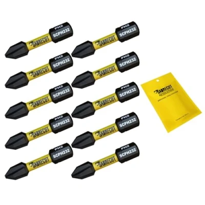 Image of 10 x SabreCut SCPH232_10 32mm PH2 Magnetic Impact Screwdriver Driver Bits Set Phillips Heavy Duty Compatible with Dewalt Milwaukee Bosch Makita and More