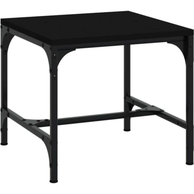 Image of vidaXL Coffee Table Black Square Living Room with Drawer Compact Design Durable Engineered Wood