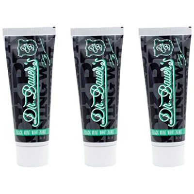 Image of Dr. Bauer Black Mint Whitening Toothpaste 75ml with Activated Carbon Coconut Oil Fluoride Free Papain hydroxyapatite 3er Advantage Pack (3X 75ml)