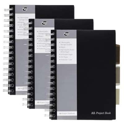 Image of Pukka Pads SBPROBA5 A5 Project Book Silver (Pack of 3)