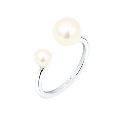 Image of Elli Ring Ladies Classic Open with Freshwater Cultured Pearls in 925 Sterling Silver