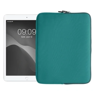 Image of kwmobile Neoprene Pouch Compatible with 13&quot; Tablet Universal Sleeve Case Cover Zipper for Petrol
