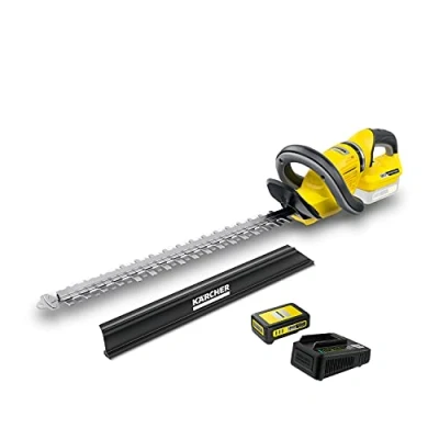 Image of Kärcher 18 V Cordless Hedge Trimmer HGE 50 Battery Set, Include V/2.5Ah &amp; Fast Charger, Cutting Length: cm, Diamond ground Blade, Rotating Handle, Clippings Sweeper, Power: 325 m