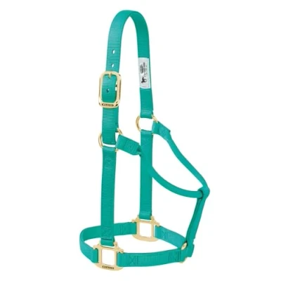 Image of Weaver Leather Original Non Adjustable Nylon Horse Halter, Average, Emerald Green
