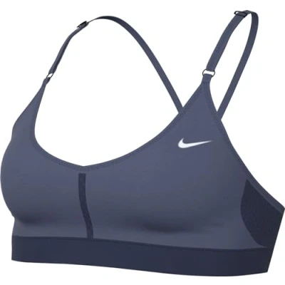Image of NIKE Women&#039;s Df Indy V Neck Bra T Shirt, Diffused Blue/Midnight Navy/Wh, XL