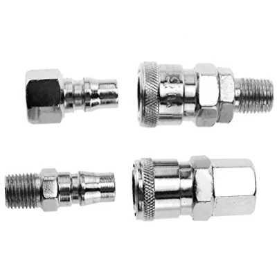 Image of 4 pc 1/4&quot; BSP Air Line Hose Fittings Quick Release Coupler Bayonet Connectors Male Female