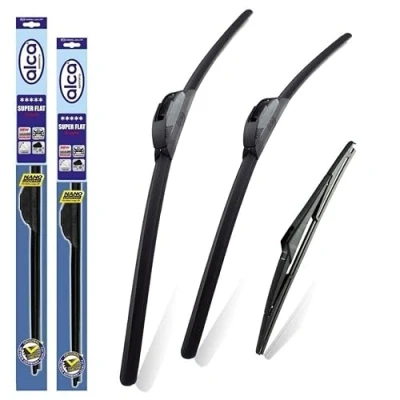 Image of alca Germany Fits Renault Kadjar 2015 onwards Set of 3 Windscreen Wiper Blades Super Flat Front Rear 26&quot;17&quot;H 9&quot;L ASF2617H9L