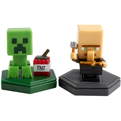 Image of Mattel Minecraft Earth BOOST MINI FIGURES 2 PACK NFC Chip Toys, Augmented Reality Mobile Game, Based on Video Great for Playing, Trading, and Collecting, Adventure Toy