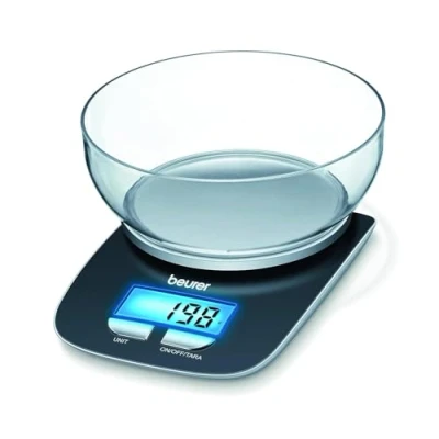 Image of Beurer KS25 Digital Kitchen Scale With 1.2l weighing bowl Tare function Adjustable between kg, g, lb, oz 3kg weight capacity