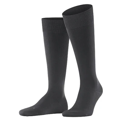 Image of FALKE Men&#039;s Ultra Energizing M KH Cotton With Compression 1 Pair Knee High Socks, Grey (Anthracite 3110) Calf circumference W4, 7 8