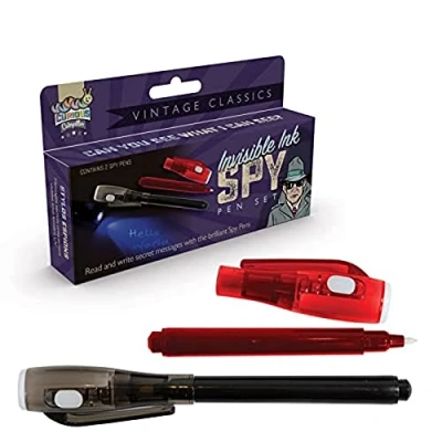 Image of Funtime Gifts 10623 Invisible Ink Spy Pen 2 pack, Red and Black