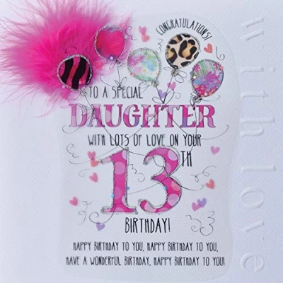Image of WJB Cloud 9 Daughter 13th Birthday Card