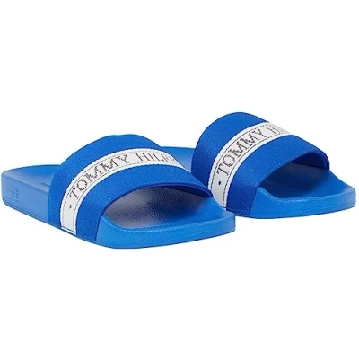 Image of Tommy Hilfiger Pool Slide, Blue, 5