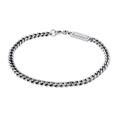 Image of Kuzzoi Buddha Silver Bracelet for Men, Handmade Made of Genuine Solid 925 Sterling Silver, oxidised, with Spring Ring, 5 mm Wide, 10 g Heavy