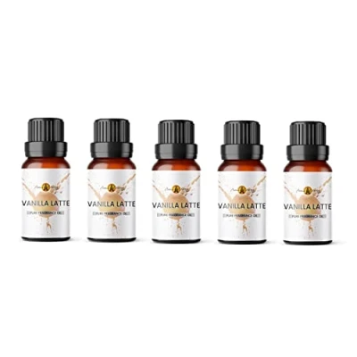 Image of Aroma Energy Vanilla Latte Fragrance Oil 50ml (5 x 10ml) Highly Scented for Making Candle, Soap, Wax Melt, Diffuser etc