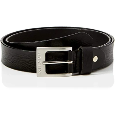 Image of Milano Mens Full Grain Leather Belt 1.25&quot; (30mm) Black and Brown # ML 2910 Black, XXL