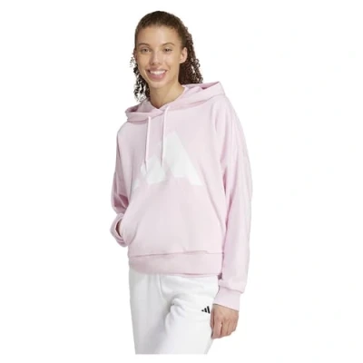 Image of adidas Women&#039;s ESSENTIALS BIG LOGO FRENCH TERRY LOOSE HOODIE, clear pink/white, S